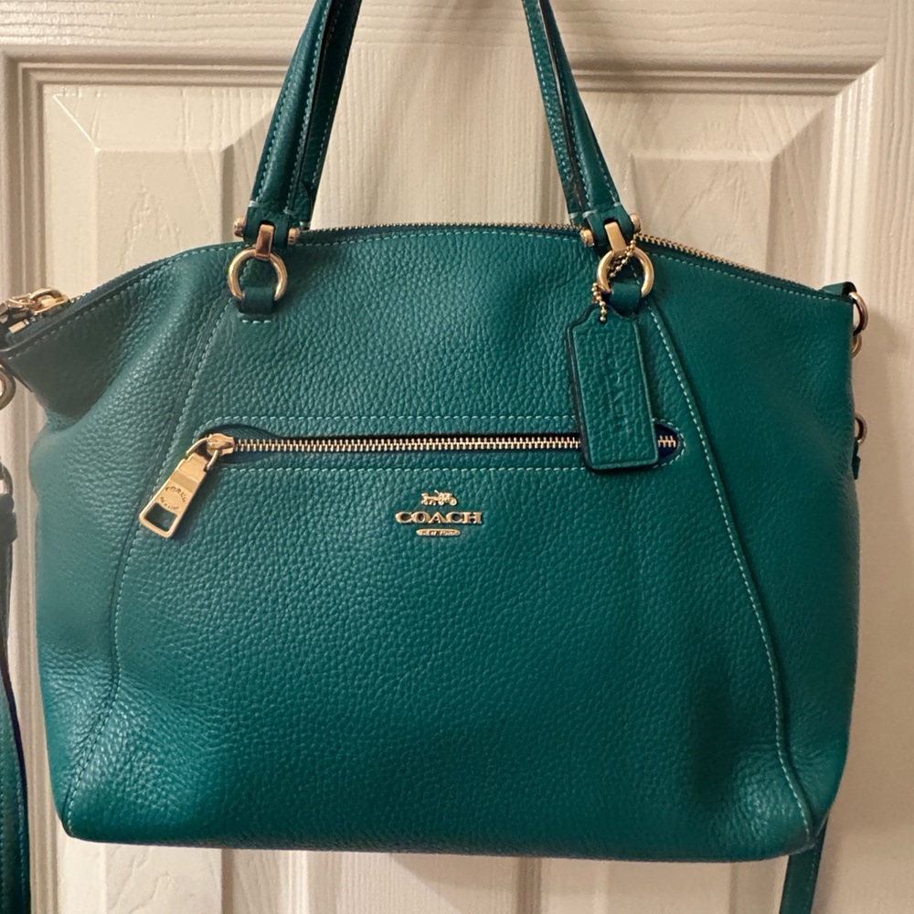Coach Teal Leather Shoulder Bag